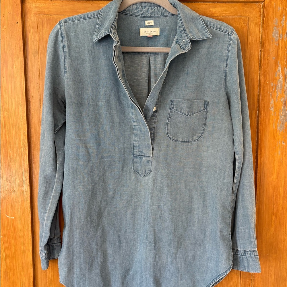 LOFT Softened Blue Denim Shirt